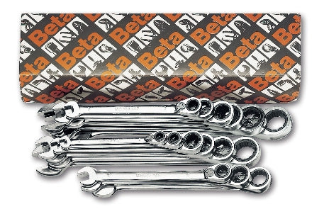 Beta Tools - Set of 15 reversible ratcheting combination wrenches