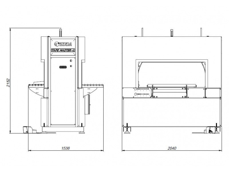 Box Taping Machine - Edda Tapemaster L large - Technical Drawing