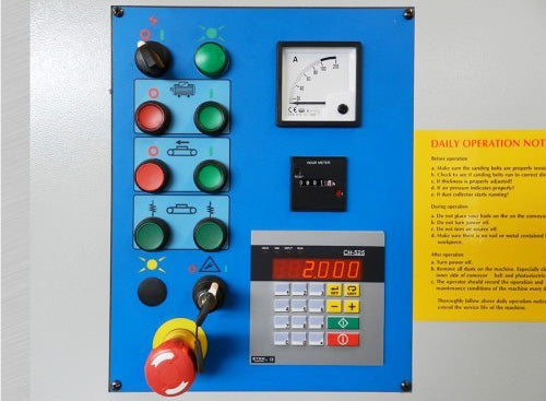 Control Panel with Digital Thickness Control - Cantek - 25 Inch Wide Belt Sander - Model C251