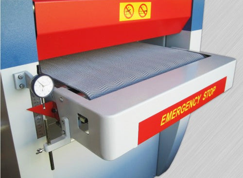 Infeed Table with Safety Shut Off and Overhight Safety Guard - 25 Inch Wide Belt Sander - Cantek Model C251