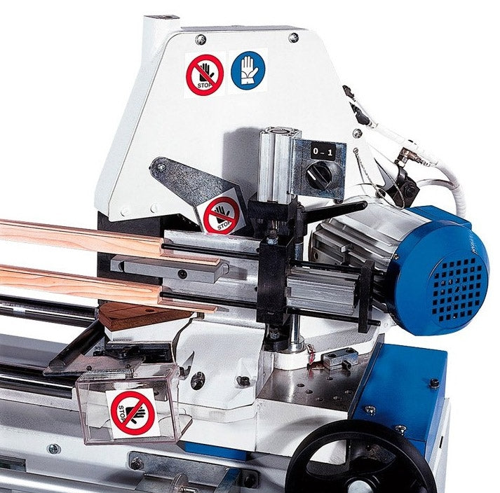 Omga 8.5 Inch Double Mitre Chop Saw - Model TRF 527 VIS - Detail of 2 Level Cutting Area